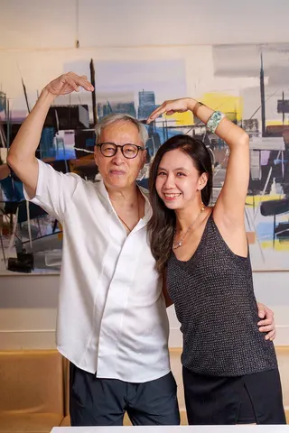 姜厚任(左)7月底帶童芯公開亮相，事後引發一連串風暴。記者沈昱嘉／攝影