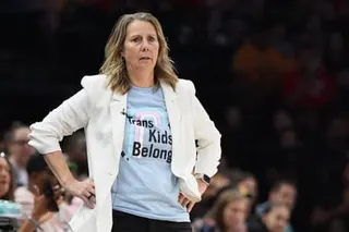 Minnesota Lynx coach Cheryl Reeve wore a shirt reading ‘Trans Kids Belong’ during a recent game against Indiana.