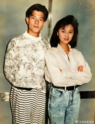 姚正菁（右）40年前曾與郭富城發展過一段感情，她淡出演藝圈33年近日宣告回歸。翻攝楊哥看港劇微博
