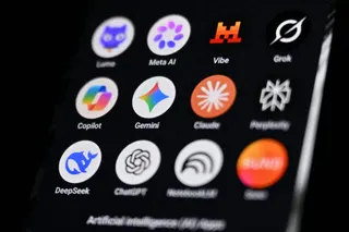 FRANCE-TECHNOLOGY-ECONOMY-AI This photograph shows a handheld smartphone displaying the icons of some of the main artificial intelligence based apps, including LLMs, chatbots and generative AI, with logos (from L) of Proton AG's Lumo, Meta AI, Mistral Vibe (formerly Le Chat), xAI's Grok, Microsoft's Copilot, Google's Gemini, Anthropic's Claude, Perplexity, Deepseek, OpenAI's Chat GPT, Google's Notebook LLM and generative AI music app Suno, in Saint-Mande, east of Paris, on July 15, 2026. (Photo 