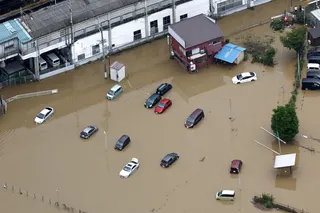 8月14日，千叶县大网白里市的洪水仍未消退。（路透社）