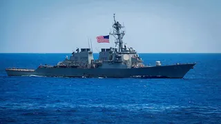 美國海軍飛彈驅逐艦「班福特號」。資料照片。（路透）
