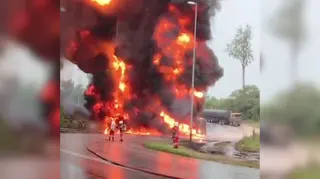 The fuel tanker driver involved in a fatal crash that claimed the lives of a mother and her son at Km9 of Jalan Temerloh-Triang near Kampung Lebak yesterday has been remanded for four days to assist in investigations. COURTERSY PIC