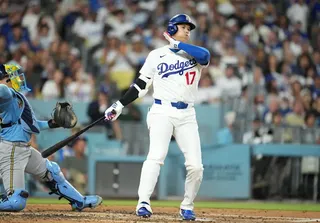 大谷翔平熄火只選到1保送。（路透）