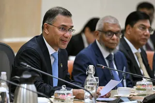 Bangladesh’s Prime Minister Tarique Rahman attends a meeting with Malaysia’s Prime Minister Anwar Ibrahim (not pictured) at the Federal Government office ‘Perdana Putra’ in Putrajaya, Malaysia, on June 22. Photo: Reuters