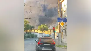 A shot of a plume of smoke