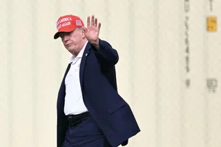 US President Donald Trump waves as he walks to his motorcade after exiting Marine One on the Ellipse near the White House on August 16, 2026. — AFP pic