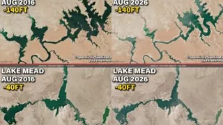 鲍威尔湖是美国第2大水库，为西部居民提供水和电力。（图取自X/@WeatherProf）