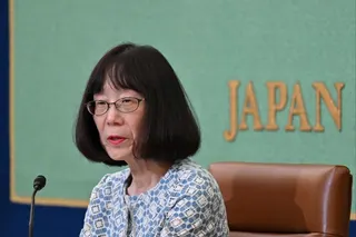 Japanese Judge Tomoko Akane, President of the International Criminal Court, delivers a speech at the Japan National Press Club in Tokyo in June 2024. Photo: AFP