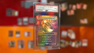 Post Malone's one-of-one One Ring MTG card on display.