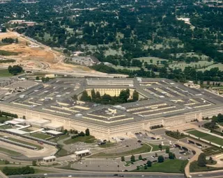 An aerial view of the Pentagon.