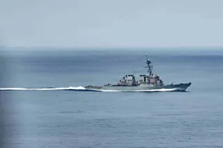 The USS Benfold was adrift without power in the South China for four days in July. Photo: Handout