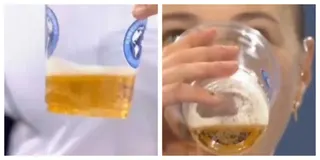 阿曼達阿尼西莫娃在辛辛那提公開賽換邊休息時喝下金黃色飲料，外觀酷似啤酒，意外引發熱議。　（圖／翻攝自X，@TheTennisLetter）