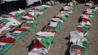 Gaza: Palestinians hold funeral for 50 people killed in Israeli attacks during genocide