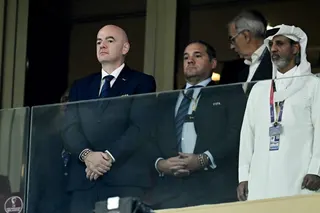 QFA president Hamad bin Khalifa Al-Thani (right), a backer of Gianni Infantino (left), says the AFC’s response to his original complaint “raised considerably more questions than it answers”. Photo: Reuters