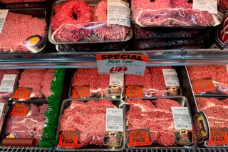 FILE - Beef is displayed for sale at a grocery store Wednesday, April 29, 2026, in Chicago. (AP Photo/Erin Hooley, File)