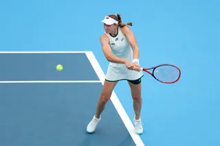 Iga Swiatek moved into the semi-finals of the ATP-WTA Cincinnati Masters as Elena Rybakina (pic) was forced to retire with a heel injury less than half an hour into their clash yesterday. — Emilee Chinn/Getty Images North America/Getty Images pic via AFP