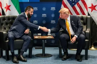 Syrian President Ahmed al Sharaa shakes hands with U.S. President Donald Trump [File/Reuters]