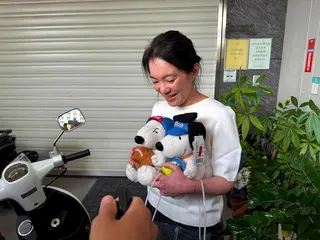 陳幸妤在受訪時展露發自內心喜歡的笑容說出「對，我很喜歡史努比啊」。（記者袁志豪／...