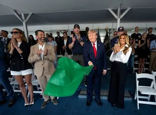 Donald Trump waved the green flag to start the inaugural Freedom 250 in downtown DC.