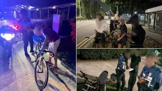 夜骑没车灯没戴头盔 17名脚踏车骑士被罚款