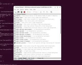 GNU Emacs 31.1 newcomers-presets theme on Ubuntu Linux