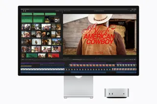A Mac mini with M6 is shown with a display running Final Cut Pro.