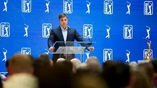 PGA Tour CEO Brian Rolapp addresses media