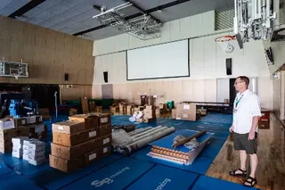 Daniel Reynolds, head of school at Tokyo International School (TIS), at the school's new campus in Minato Ward earlier this month.