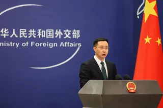 圖為中國外交部發言人林劍。(歐新社)