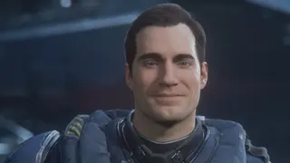 Henry Cavill smiling in a space game that will never come out