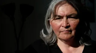Inger Platou, one of the Greenlandic women who say they received contraceptive devices without consent, poses for a photo in Nuuk, Greenland, 25 May
