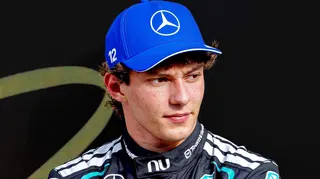 Mercedes' Kimi Antonelli pictured in his racing uniform at the Dutch Grand Prix