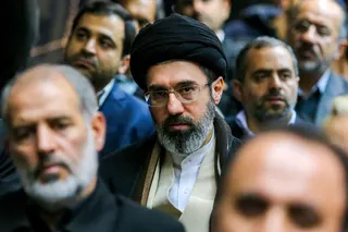 Mojtaba Khamenei (centre), son of Iran’s former supreme leader Ayatollah Ali Khamenei, says the solution to problems facing Islamic nations in the Middle East were unity and cooperation against the US and Israel. — Isna pic via AFP