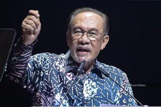 Prime Minister Datuk Seri Anwar Ibrahim delivering his National Day Eve address. PIC BY NSTP/RAIHANA MANSOR