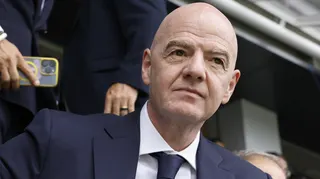 Gianni Infantino looks on during the World Cup