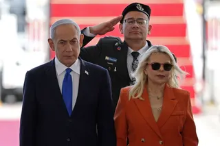 Israel’s Prime Minister Benjamin Netanyahu and his wife Sara Netanyahu stand during a welcome ceremony for India’s Prime Minister Narendra Modi at the Ben Gurion airport near Tel Aviv on February 25, 2026. Sara Netanyahu, the wife of the Israeli prime minister, claimed an opposition figure was aware of the plan for Hamas’s October 7, 2023 attack before it happened. — AFP pic