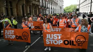 Just Stop Oil returns to streets with protest outside UK Parliament