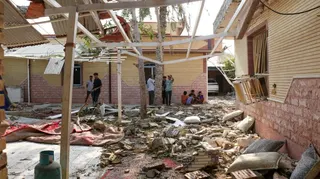 Rubble lies around damaged houses following a reported attack near a wedding gathering in Kuhistik, Sirik, Iran, September 2, 2026. Razieh Poudat/ISNA/via WANA (West Asia News Agency) via REUTERS ATTENTION EDITORS - THIS PICTURE WAS PROVIDED BY A THIRD PARTY. ISRAEL OUT. NO COMMERCIAL OR EDITORIAL SALES IN ISRAEL. NO ACCESS FOR ISRAELI MEDIA. NO USE BBC PERSIAN. NO USE VOA PERSIAN. NO USE MANOTO. NO USE IRAN INTERNATIONAL. NO USE RADIO FARDA. DIGITAL: NO USE BBC PERSIAN. NO USE VOA PERSIAN. NO U