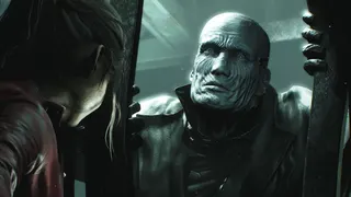 Mr. X looking through a door.