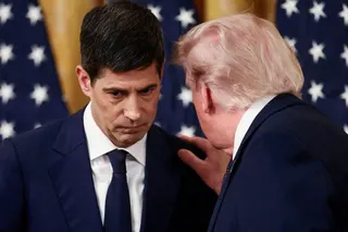 US President Donald Trump speaks with the new Federal Reserve Chair Kevin Warsh on the day of his swearing-in ceremony at the White House in May. Photo: Reuters