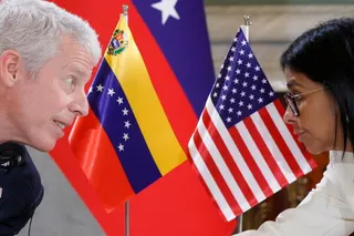 U.S. Energy Secretary Chris Wright, left, meets with Venezuelan acting President Delcy Rodriguez at Miraflores presidential palace in Caracas, Venezuela, Wednesday, Sept. 2, 2026. (AP Photo/Pedro Mattey)