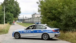 Police investigate the cause of a fire at the WB Group plant in Skarzysko-Kamienna, Poland, 31 August 2026