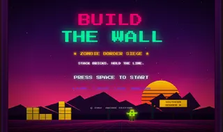 《建墙》（Build the Wall）游戏模仿了经典游戏《俄罗斯方块》的风格，游戏主张建筑边境墙，抵御移民。（Arcade.gov官网截图）