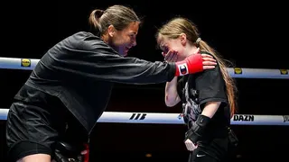 Katie Taylor consoles young fan who is overwhelmed at meeting her