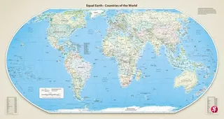 联合国议决改用2018年推出的“等积地球投影”，新地图可让各洲的面积更接近现实。 （法新社）