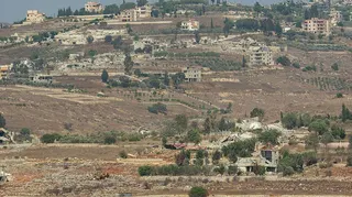 Buildings spread out in a southern Lebanon village.